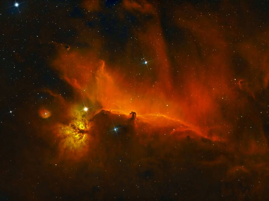 Horsehead & Flame Nebula — Where Fire Meets Shadow