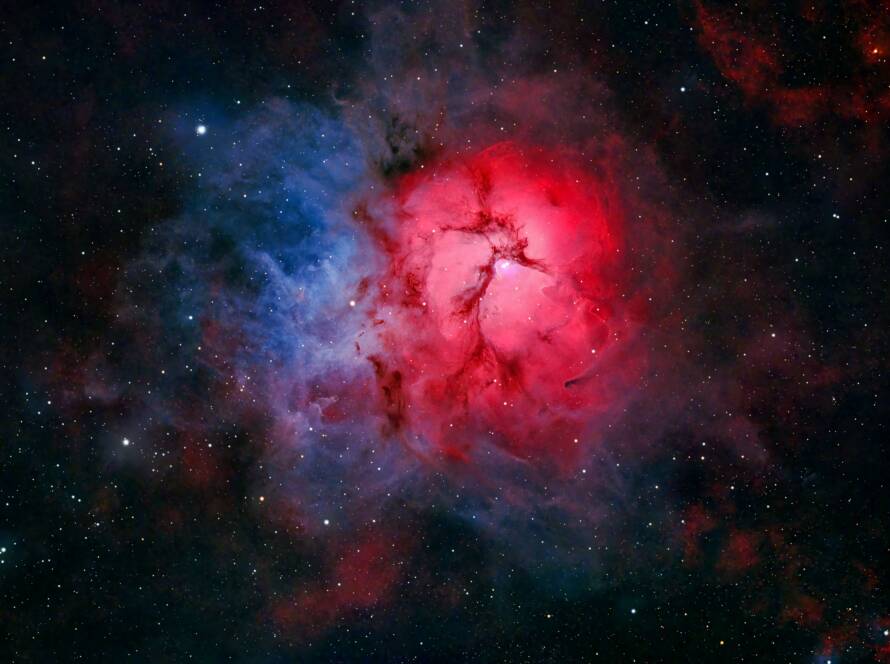 Trifid Nebula A - Celestial Canvas of Colour and Light